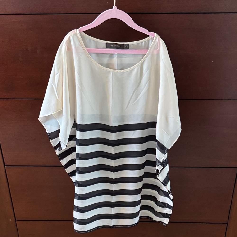 The Limited Women's Black & White Sheet Striped Blouse
